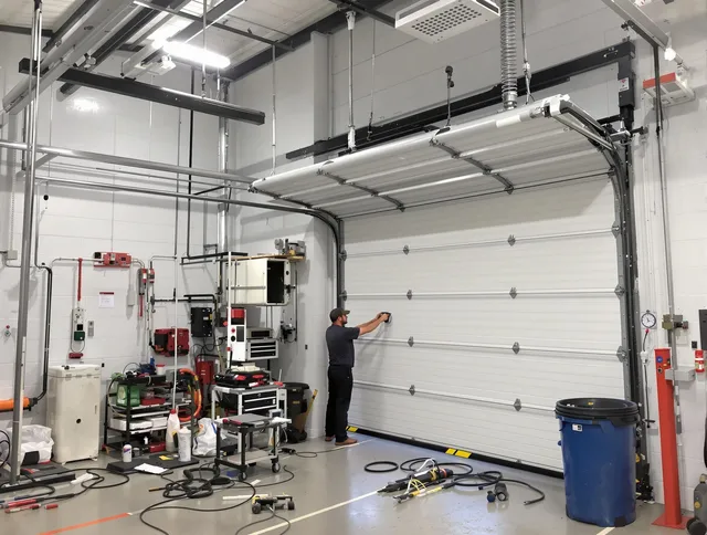Port Wentworth Garage Door Repair certified technician performing commercial door repair at a Port Wentworth business facility