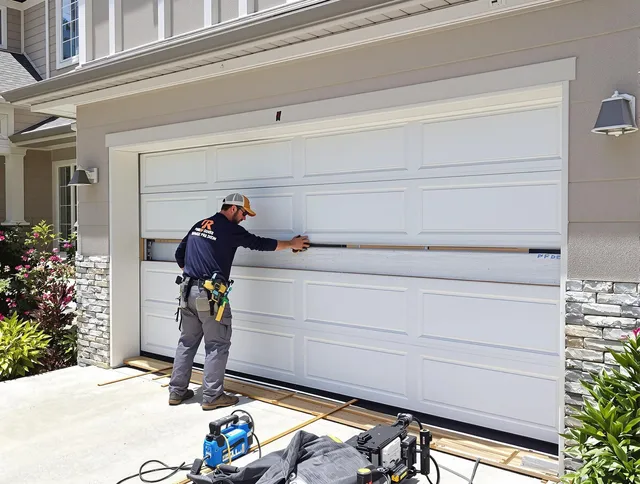 Port Wentworth Garage Door Repair team performing complete garage door replacement at Port Wentworth residence