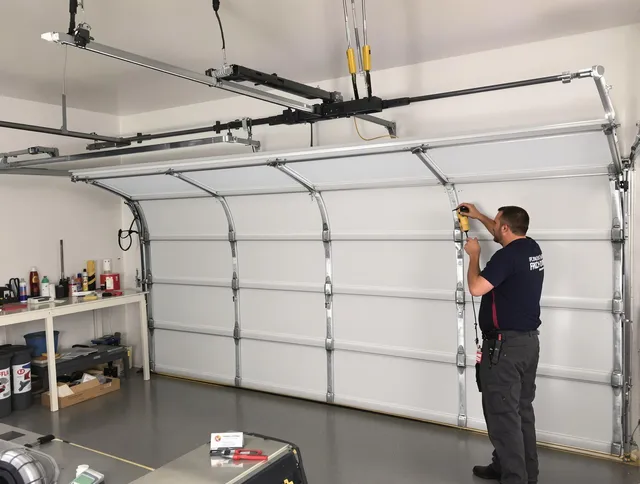 Port Wentworth Garage Door Repair certified technician performing overhead door system repair in Port Wentworth