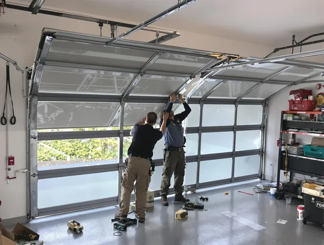 Port Wentworth Garage Door Repair expert performing precise panel replacement on Port Wentworth garage door